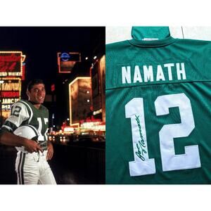 NAMATH 1968 New York Jets Mitchell Ness USA Authentic jersey 56 3x green NFL vtg